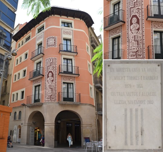 Detalle de la fachada de la casa dels Porxos. Cecília López